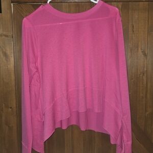 Chic Pink Long Sleeve Crop Top